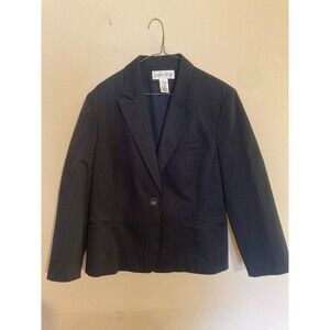 Vintage JONES WEAR Dark Blue Pinstripe Blazer Suit Jacket - size 14